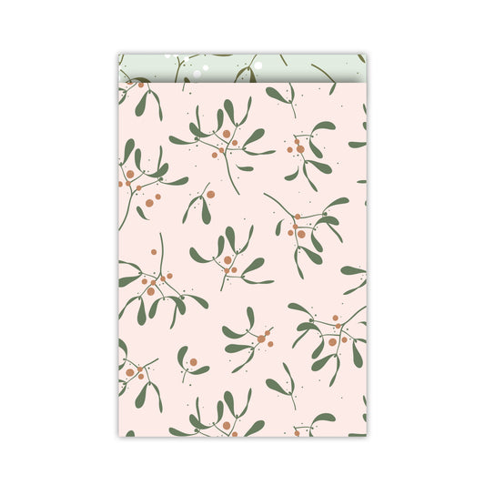Cadeauzakje large - Mistletoe Memories roze/blauw