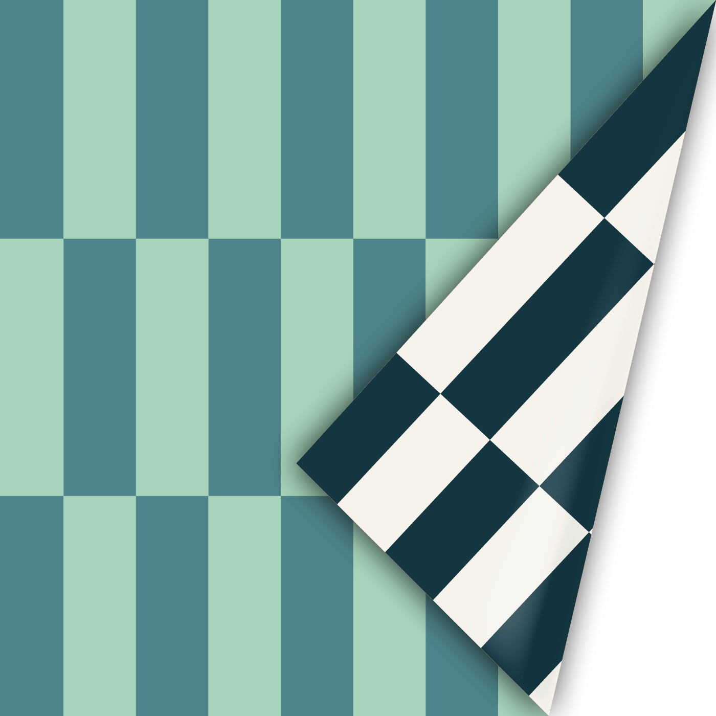 Cadeaupapier - Colorblocking Duotone Green