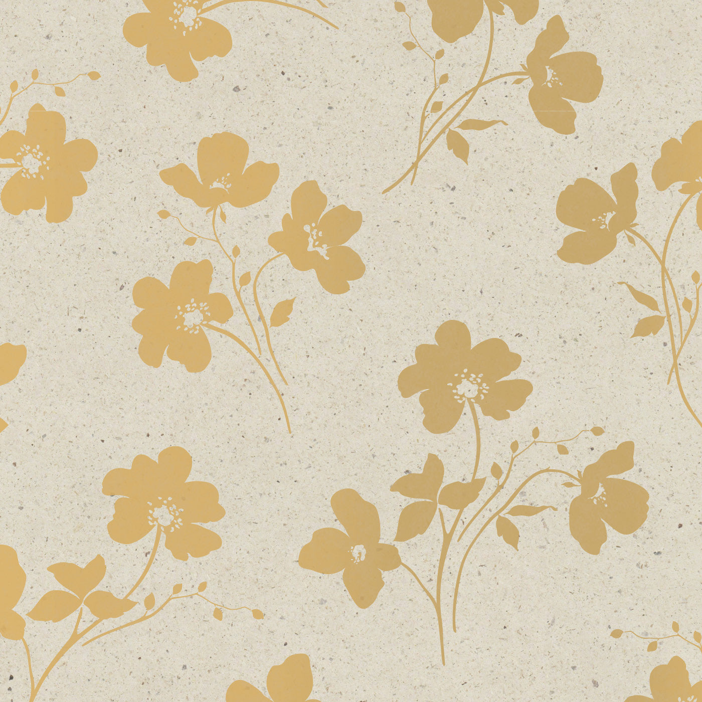 Classic Flowers goud - grasspaper