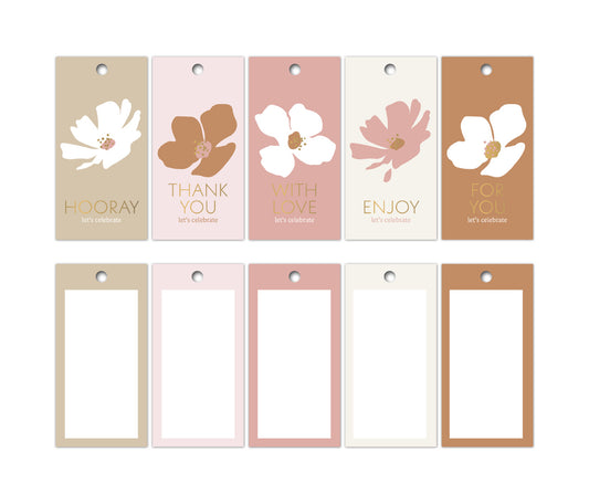 Cadeaulabels Flowers - Roze