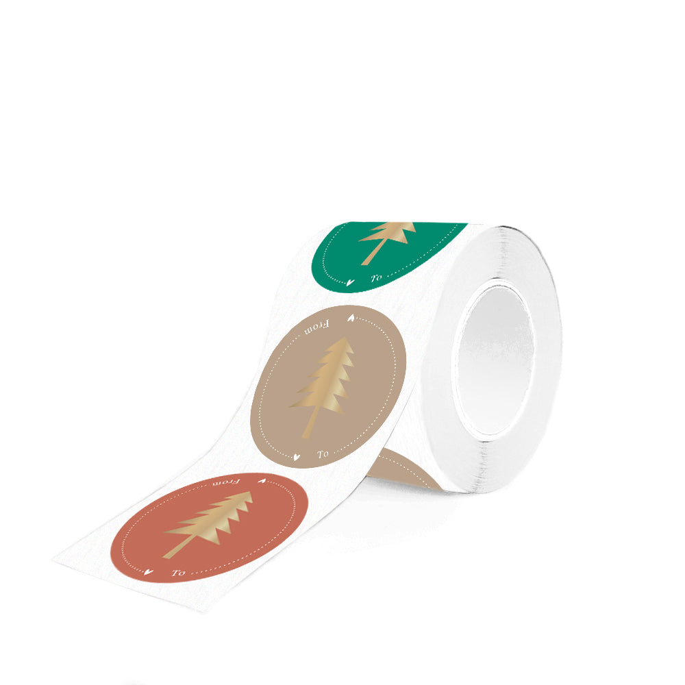 Stickers - x-mas tree gold text