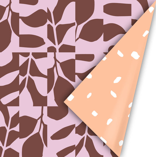 Cadeaupapier - Abstract botanics fall purple
