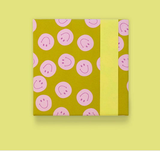 Cadeaupapier - Smiley pink 70 cm
