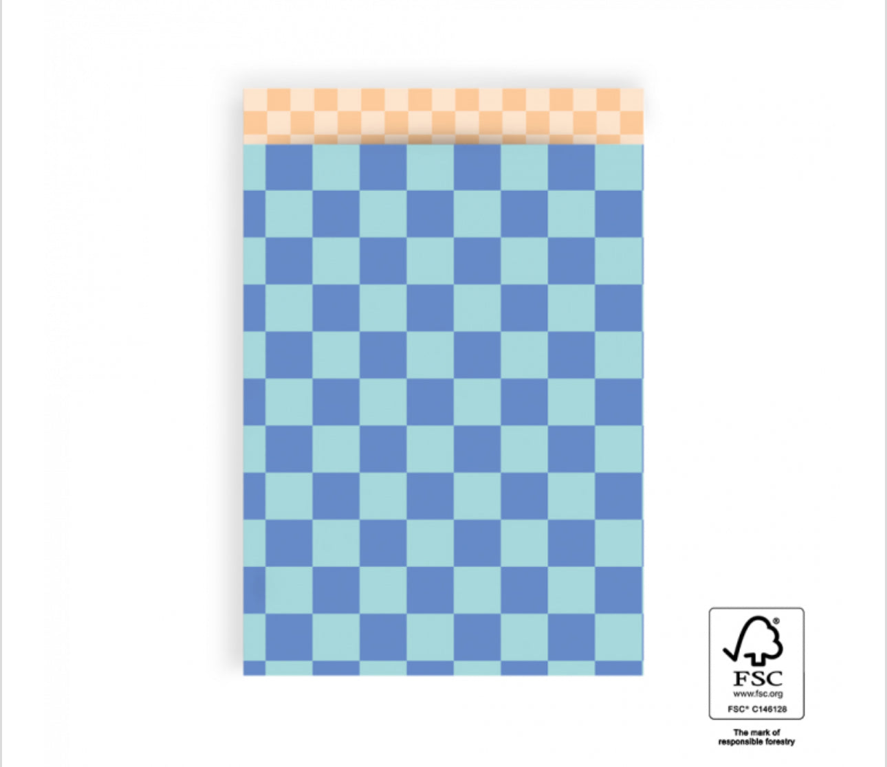 Cadeauzakje large - big check blue