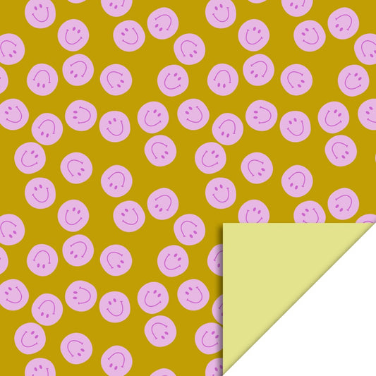 Cadeaupapier - Smiley pink 70 cm