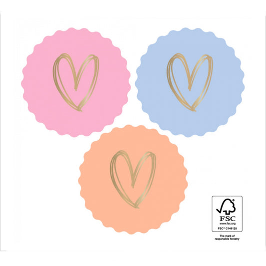 Sticker - Trio hartjes skye blue