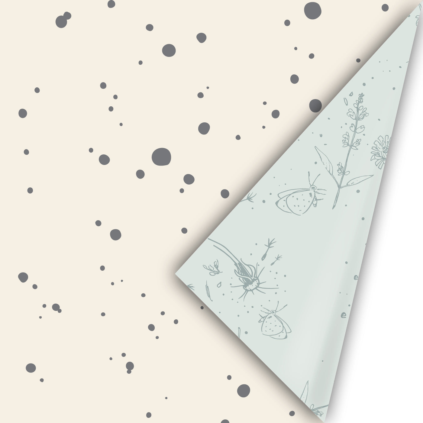 Cadeaupapier - Random Spots off-white/grijs