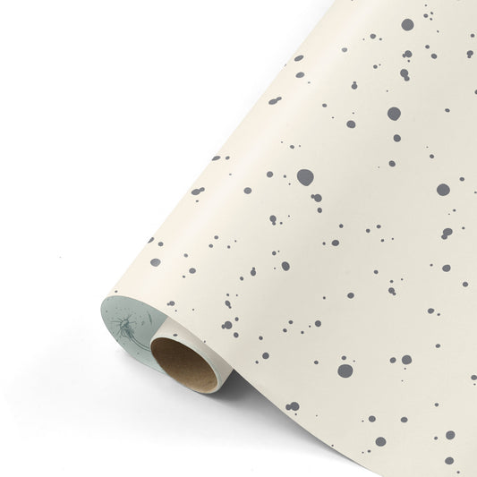 Cadeaupapier - Random Spots off-white/grijs