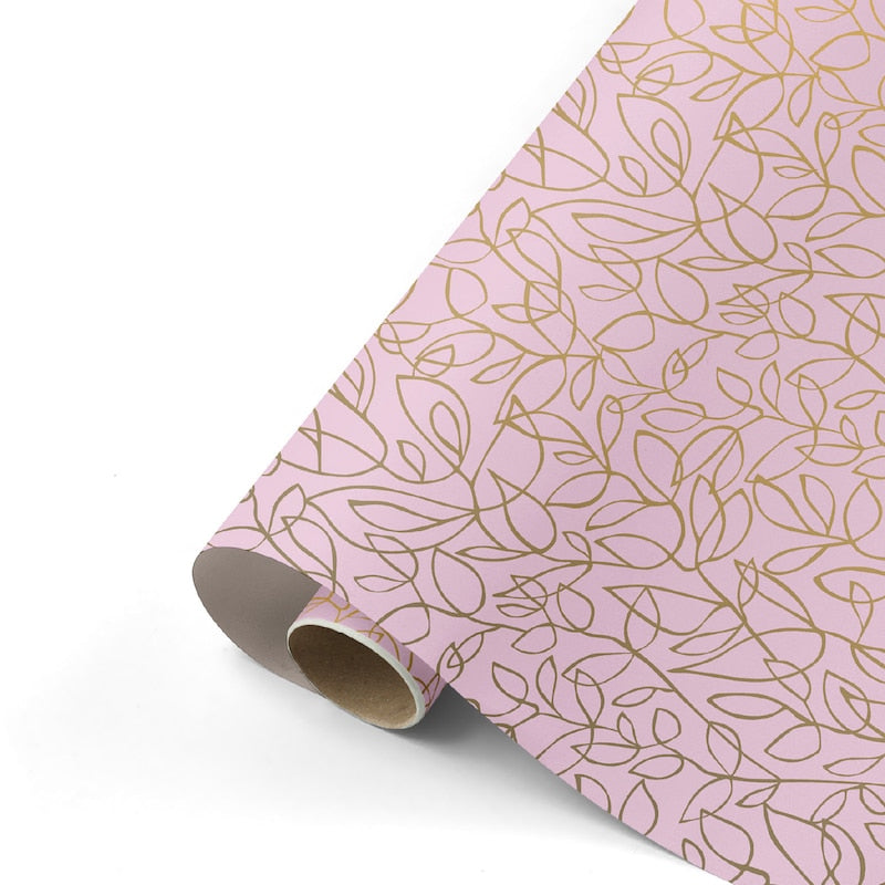 Cadeaupapier - Fine Fleurs roze/ goud