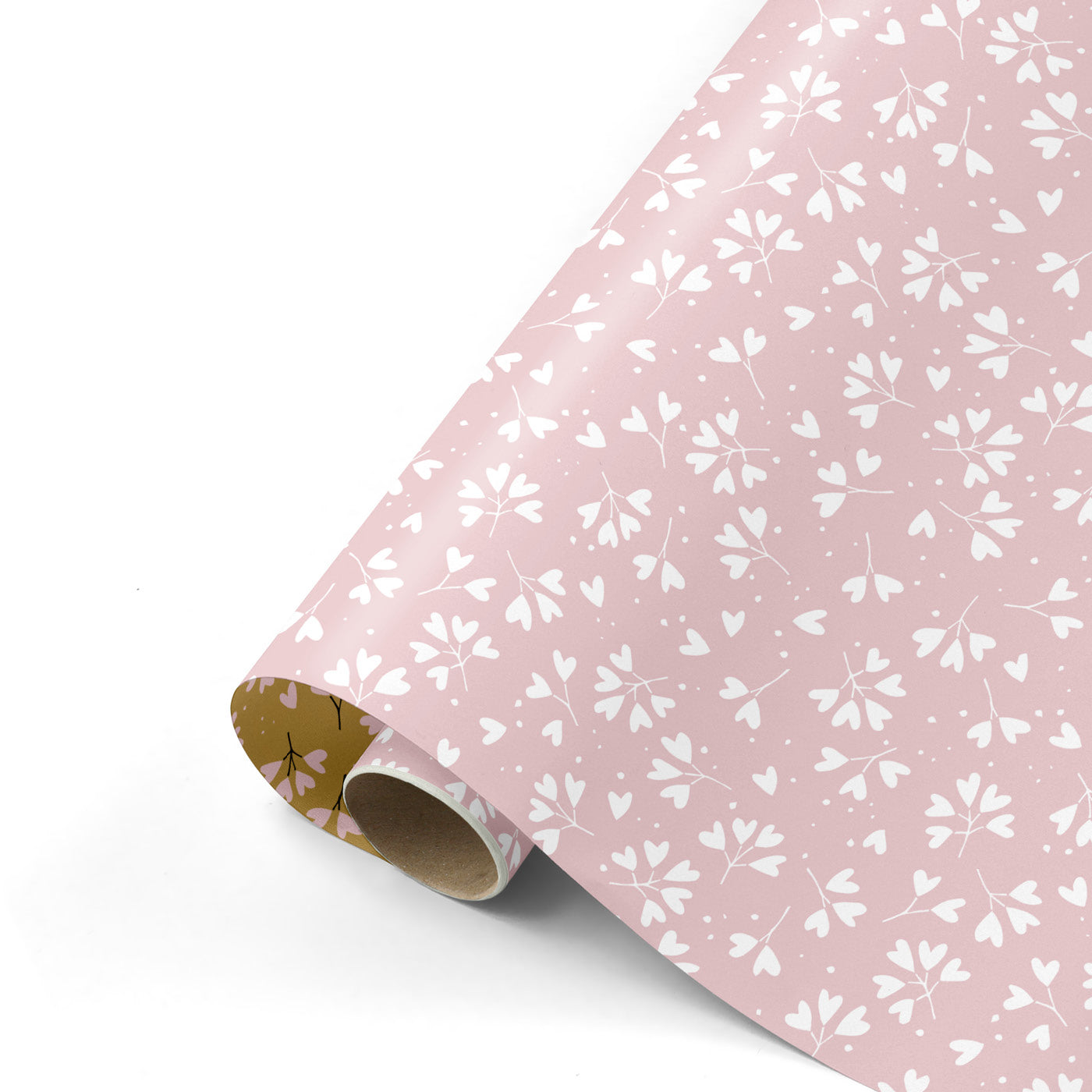 Cadeaupapier - Falling in love roze/wit