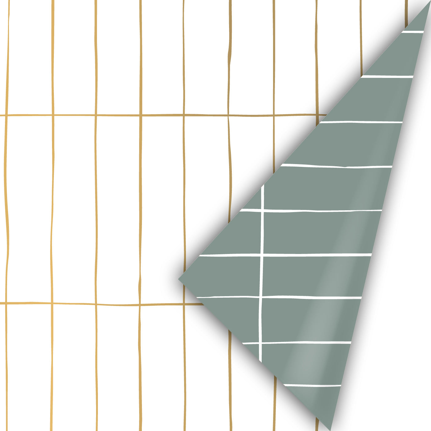Cadeaupapier - Slim tiles wit/goud