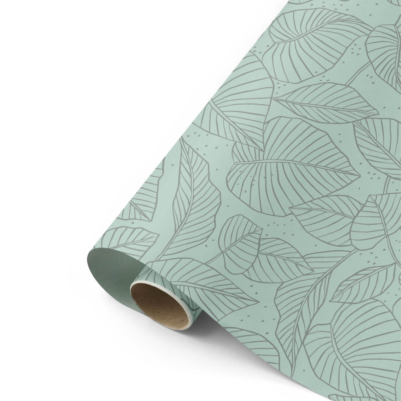 Cadeaupapier - Lovely Leaves salie/ antraciet