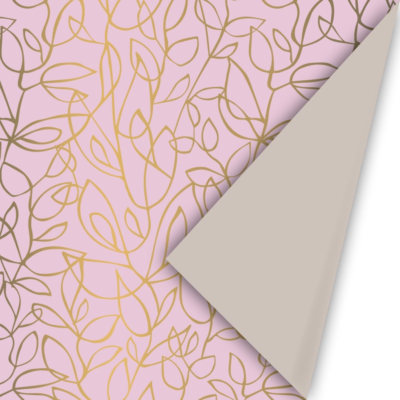Cadeaupapier - Fine Fleurs roze/ goud