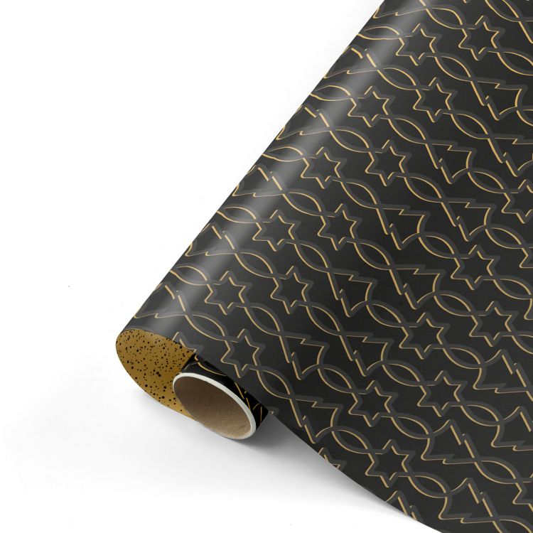 Kerst - Trees & Stars Zwart/ Goud