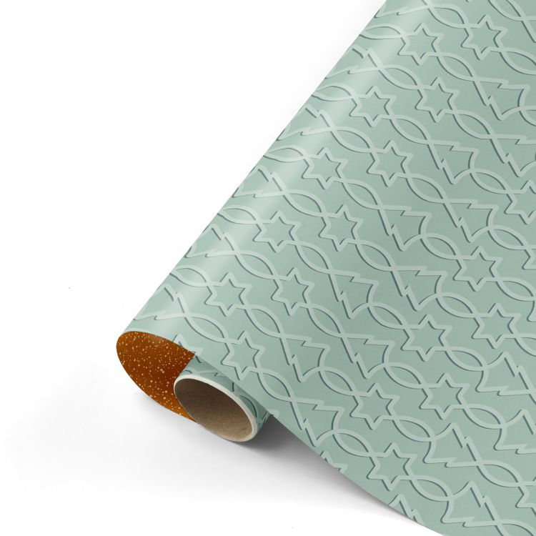 Kerst - Trees & Stars Mint/Roest