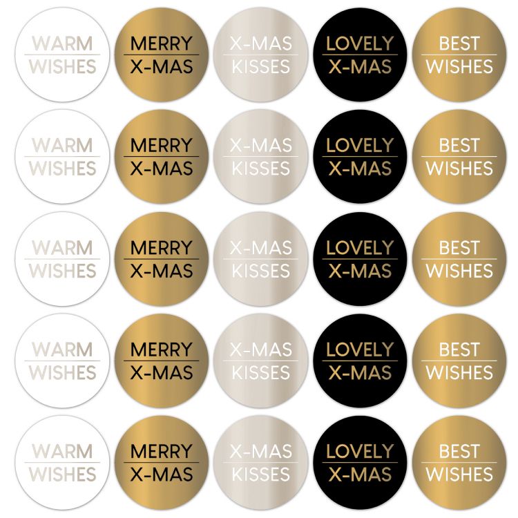 Kerst - Cadeaustickers Warm Wishes Chique
