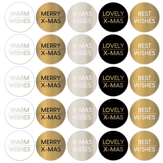 Kerst - Cadeaustickers Warm Wishes Chique