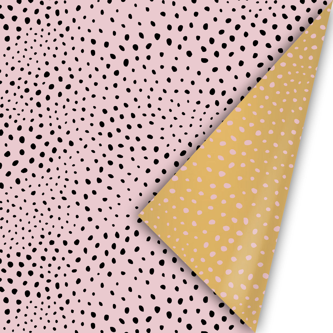 Cadeaupapier - Flocks roze/zwart
