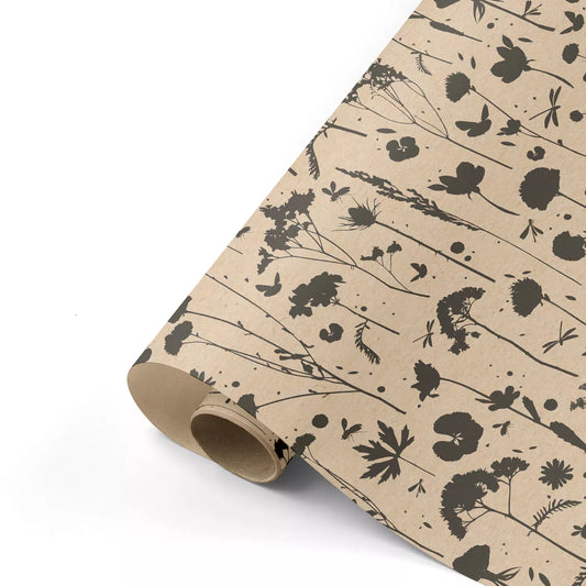 Cadeaupapier - GROW kraft/zwart