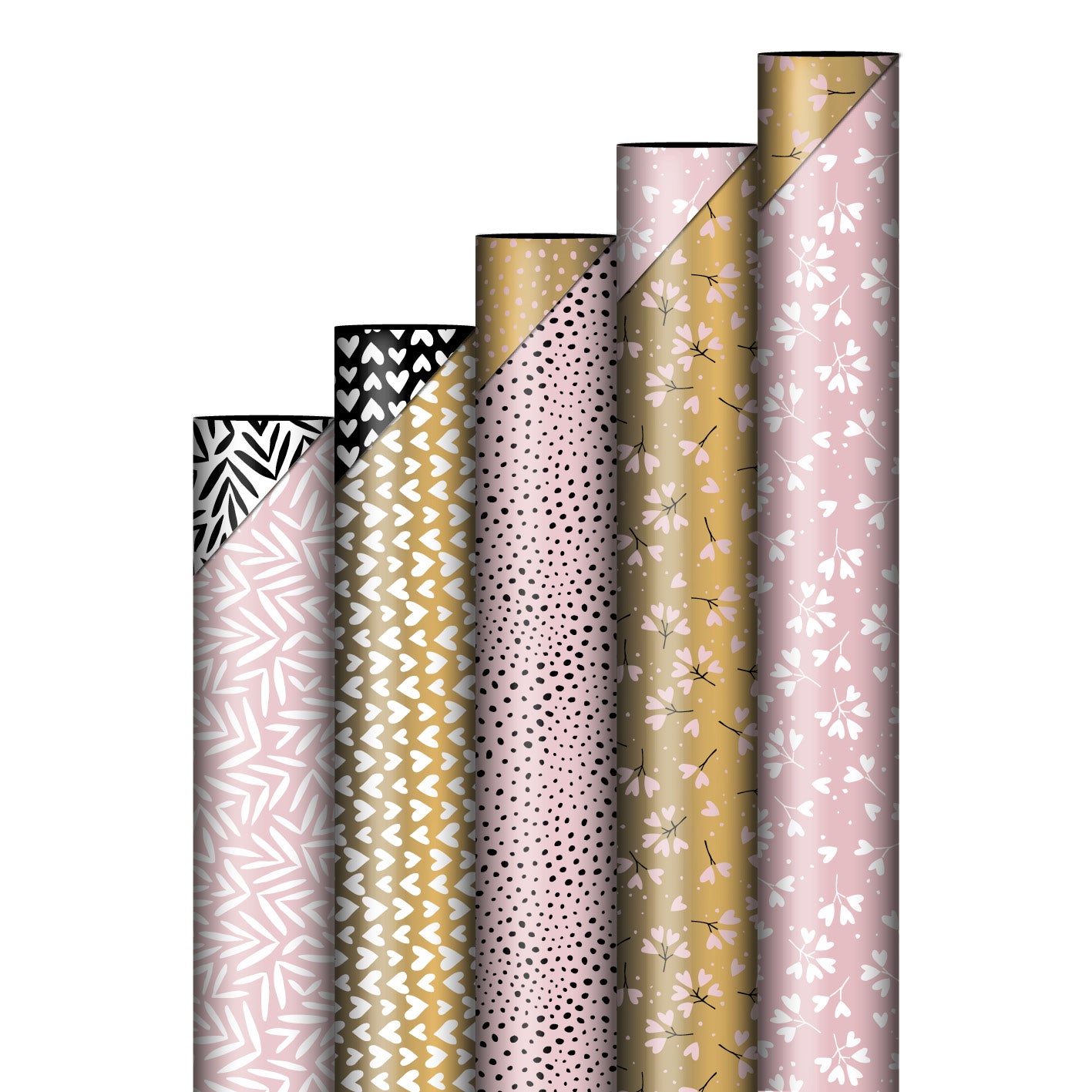 Cadeaupapier - Into the woods roze/wit