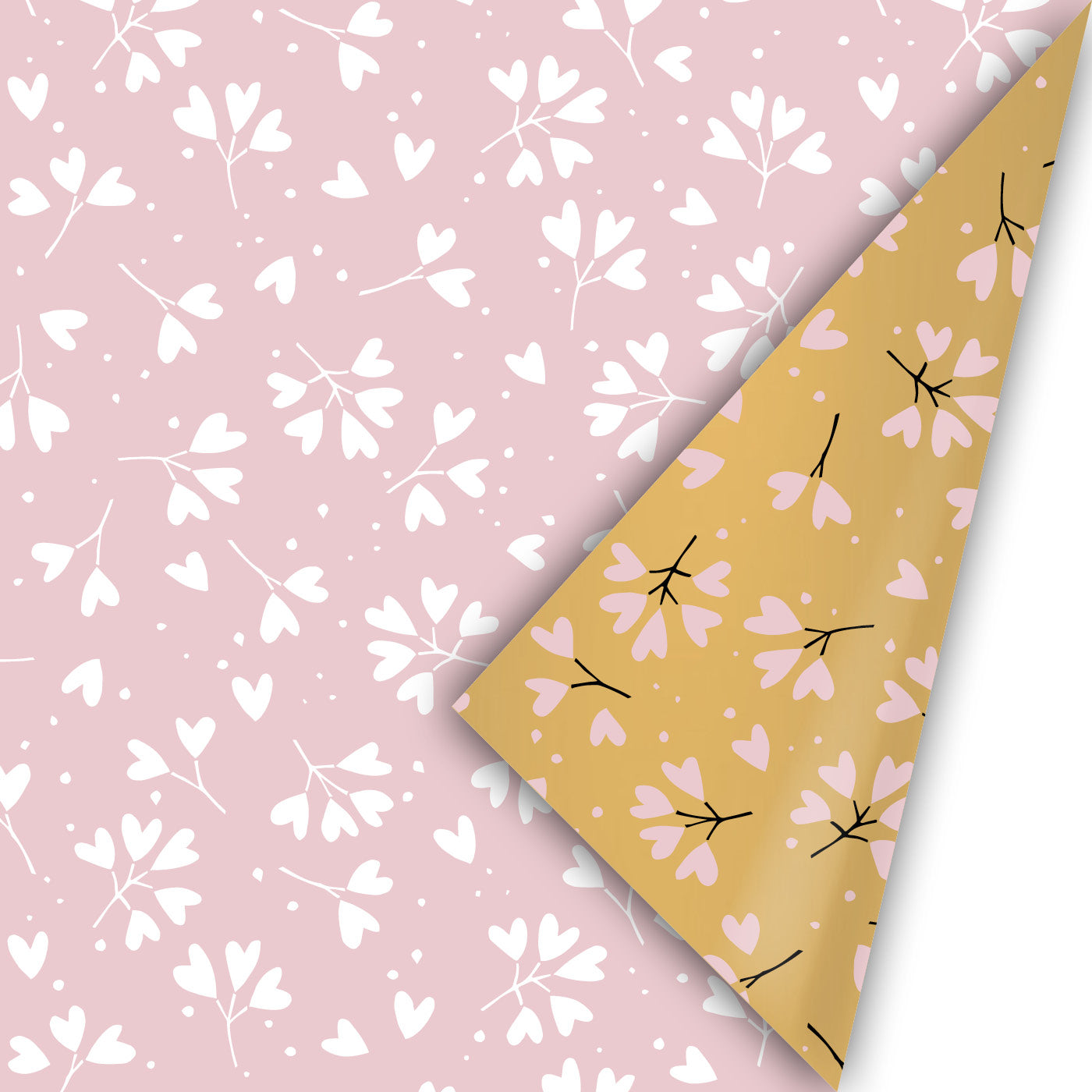 Cadeaupapier - Falling in love roze/wit