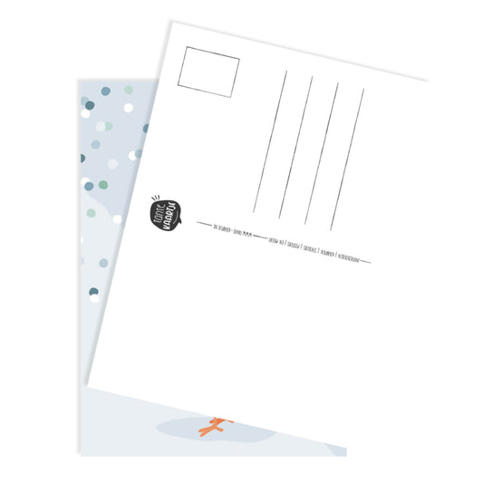 Ansichtkaart - Ooievaar blauw