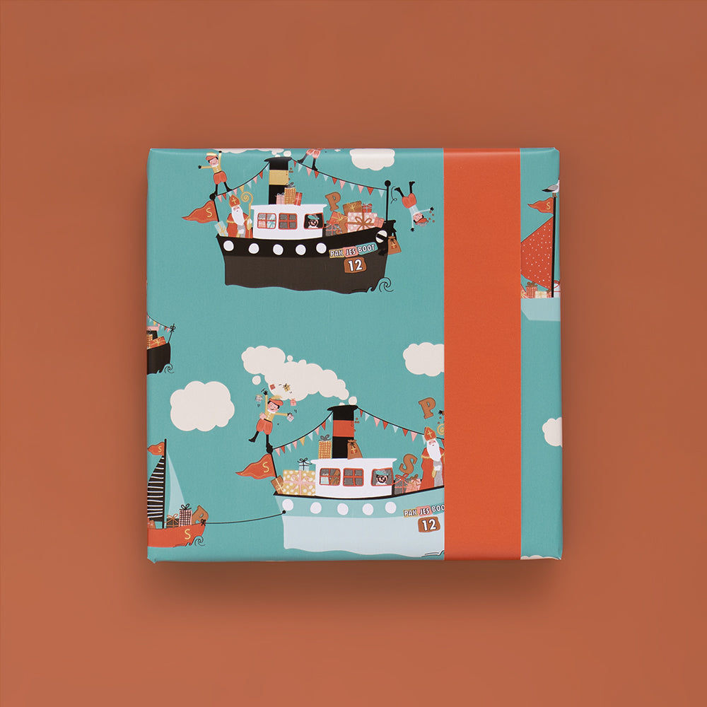 Cadeaupapier - Sint pakjesboot