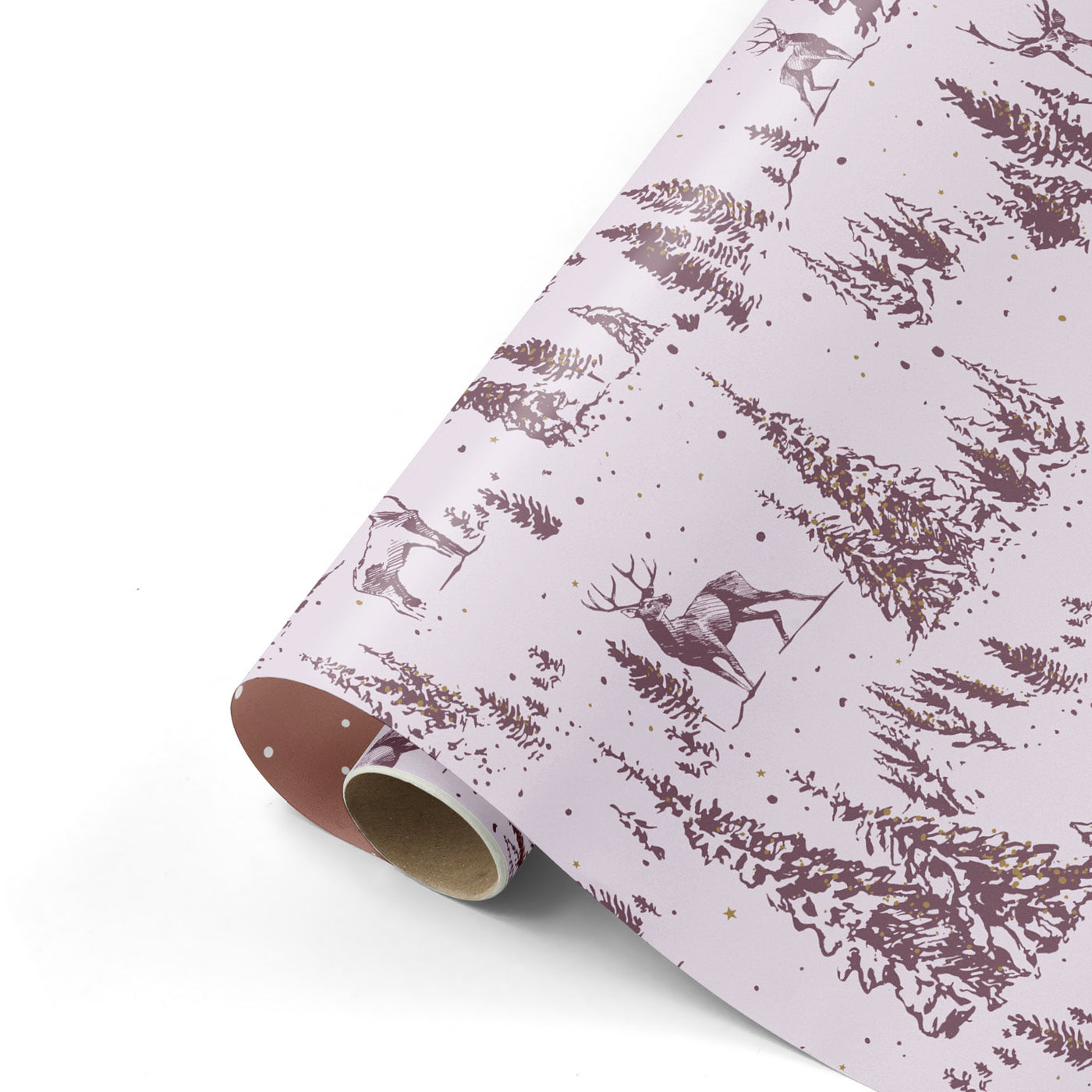 Cadeaupapier - Reindeer forest lila/paars