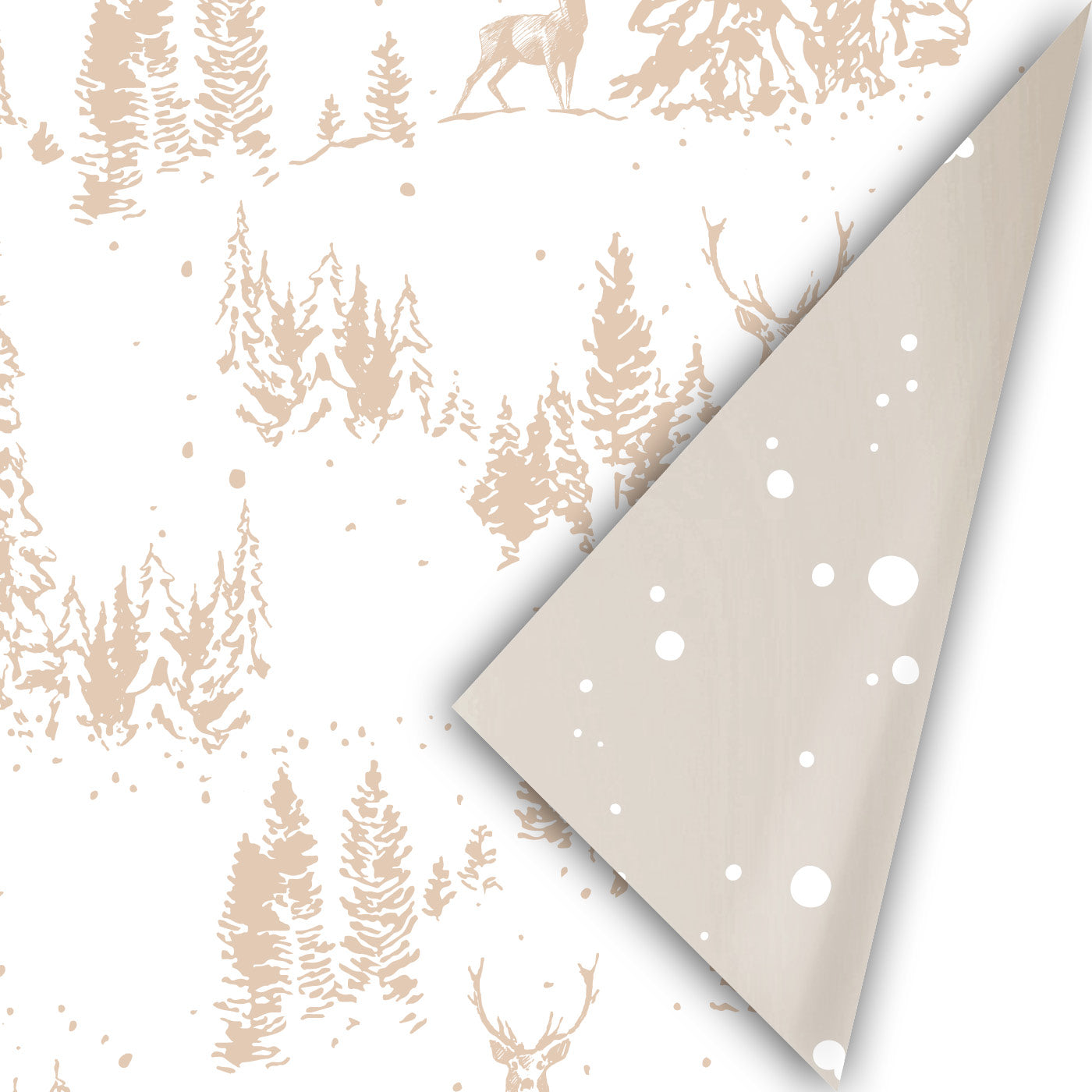 Cadeaupapier - Reindeer forest natural
