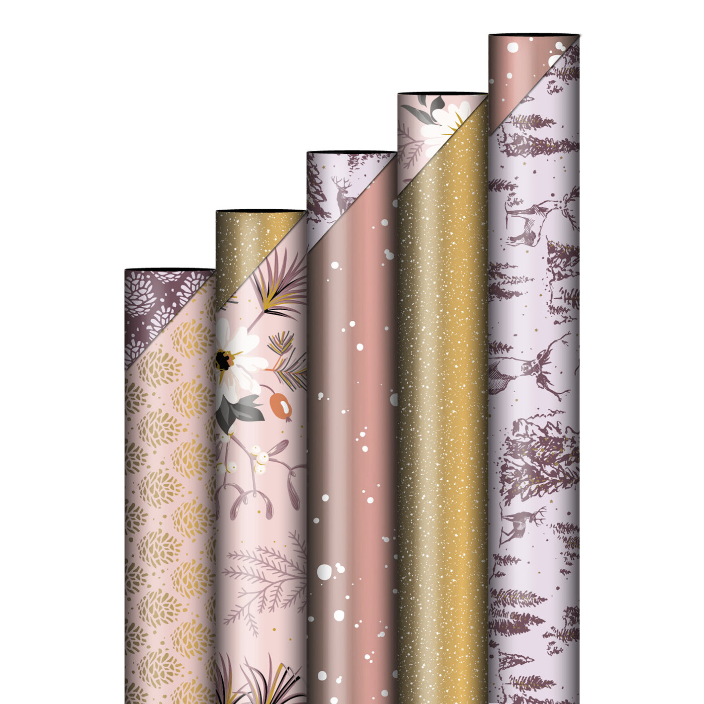 Cadeaupapier - Vintage flowers roze