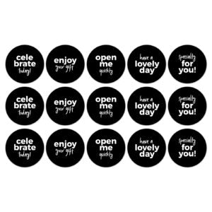 Sticker - tekst mix zwart/wit