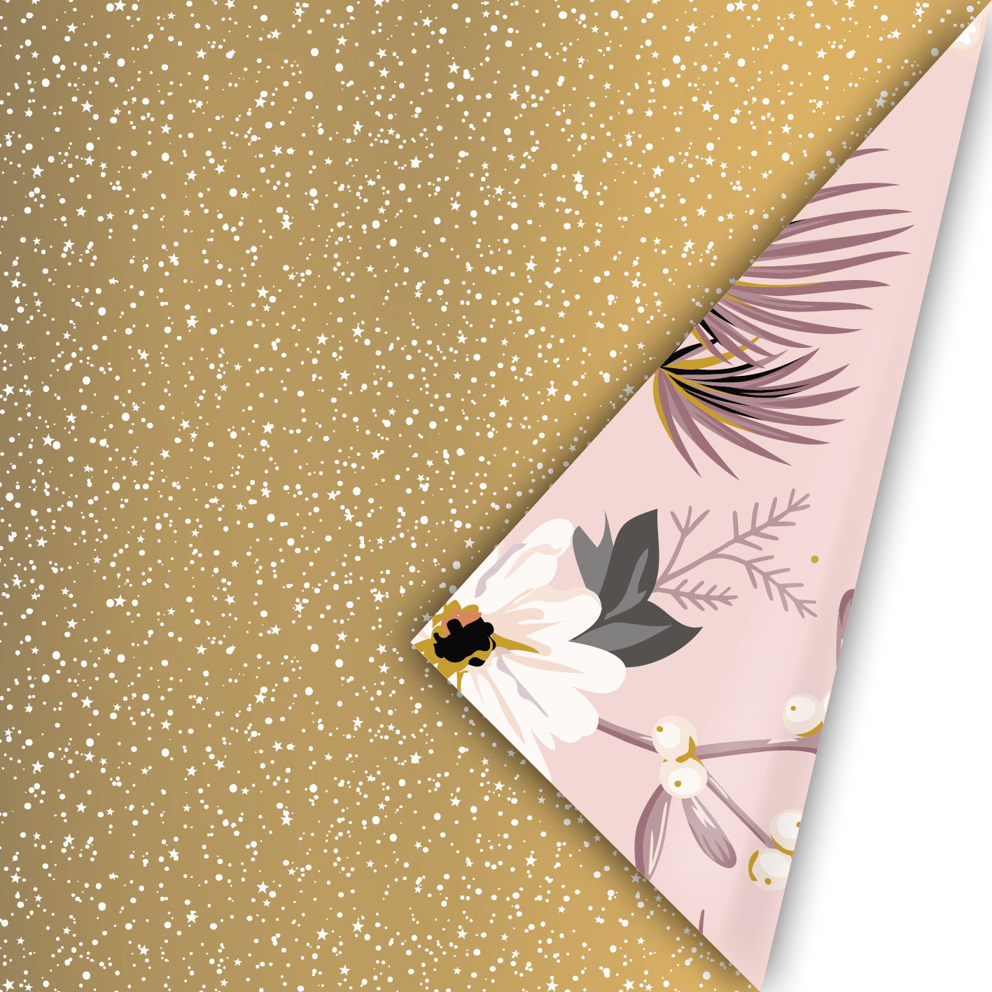 Cadeaupapier - Twinkling stars goud