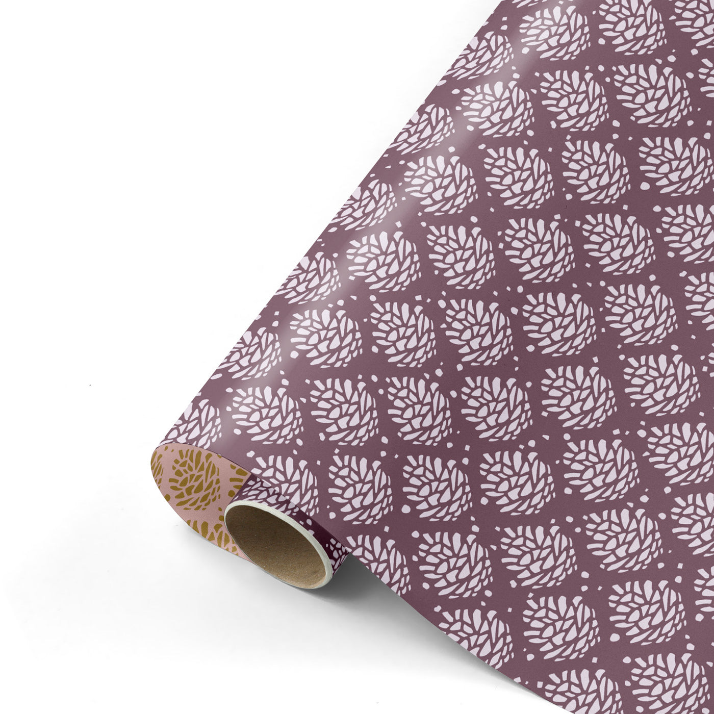 Cadeaupapier - Pinecone pattern paars/lila