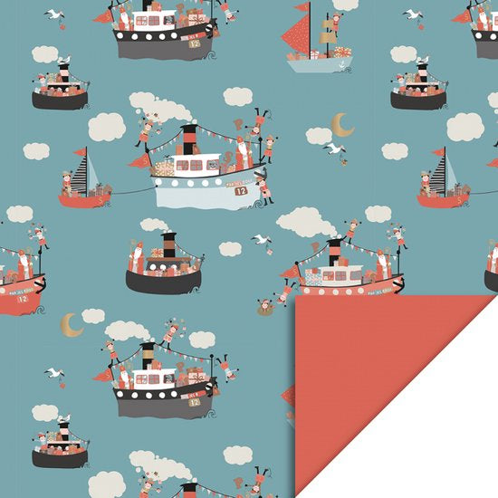 Cadeaupapier - Sint pakjesboot