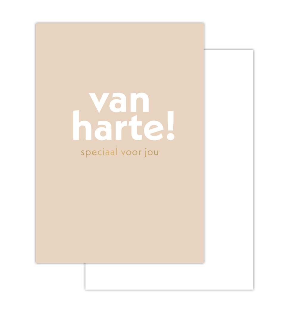 Mini kaartje - Van harte!