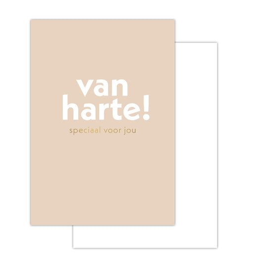 Mini kaartje - Van harte!