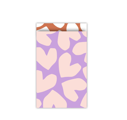 Cadeauzakje midi - XL Solo hearts paars