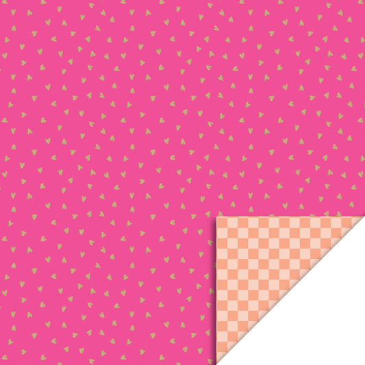 Cadeaupapier - Kleine hartjes roze