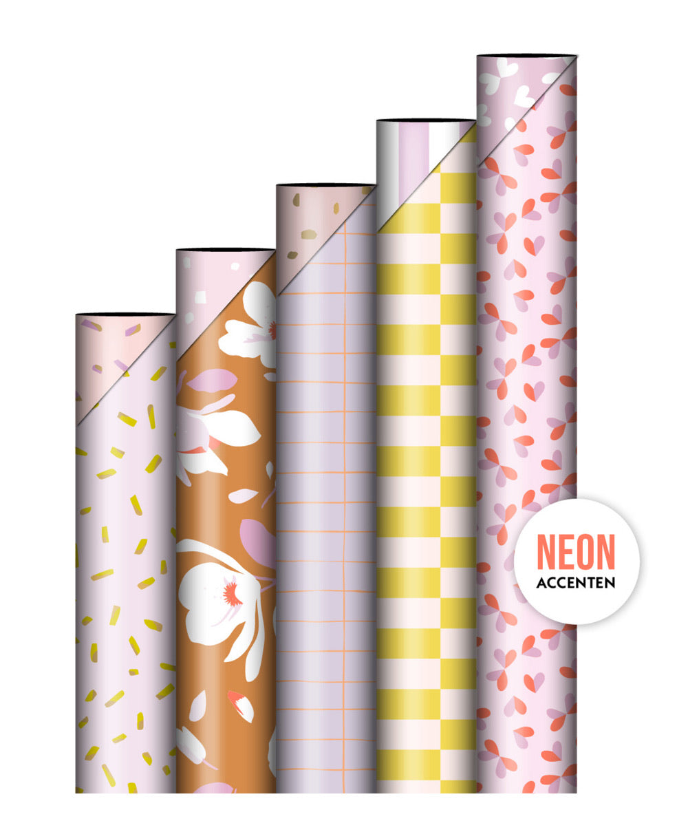 Cadeaupapier - lila stripes