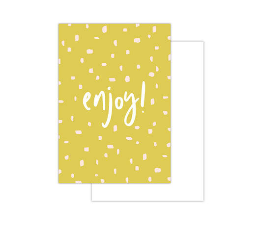 Mini kaartje - Enjoy! geel