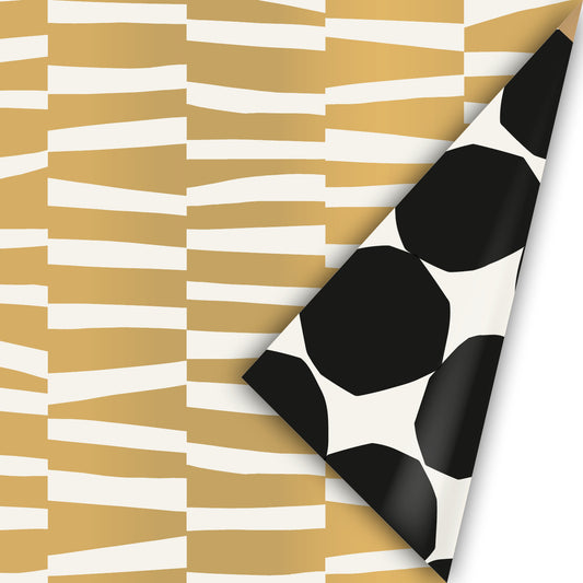 Cadeaupapier - Bold lines fall goud