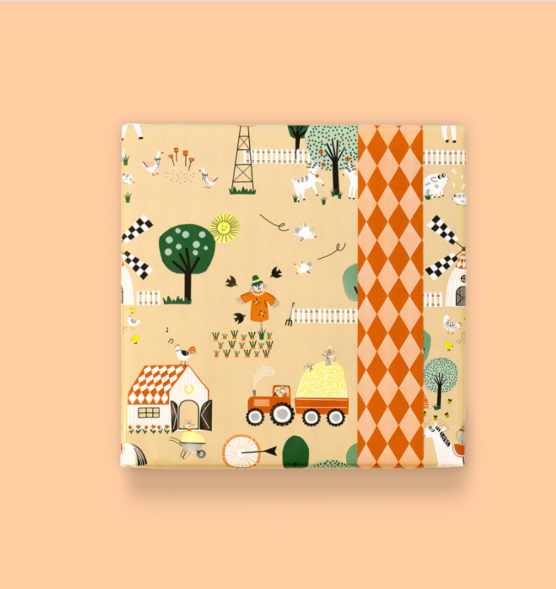Cadeaupapier - boerderij (70 cm)