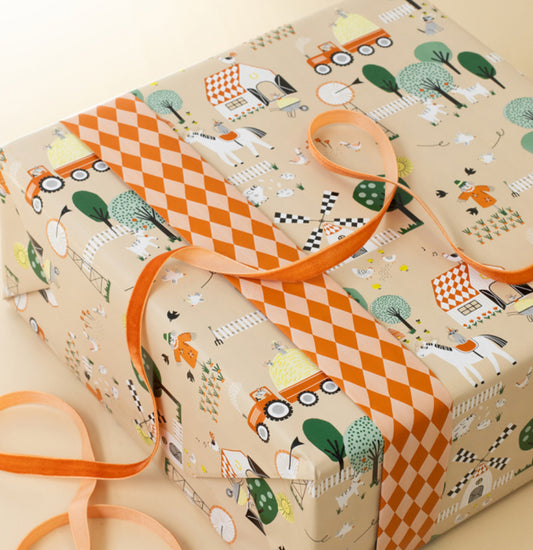 Cadeaupapier - boerderij (70 cm)