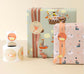 Sinterklaas Inpakpapier Patchwork – Beige, Oranje & Rood | 70 cm x 3 m