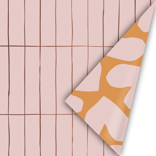 Cadeaupapier - Slim Tiles ’24 roze/roest