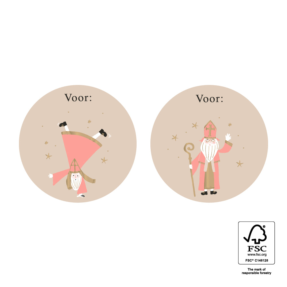 Sinterklaas stickers Acrobaat Goud | Ø 55 mm