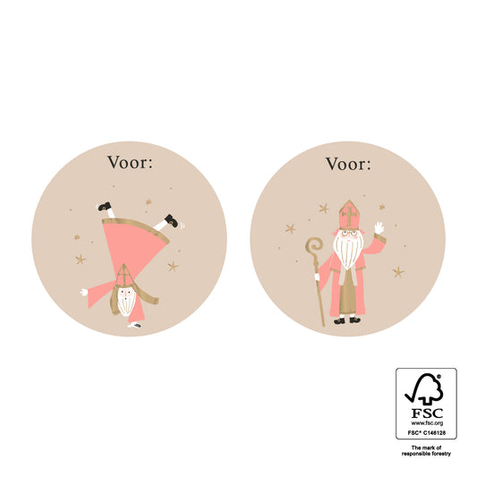 Sinterklaas stickers Acrobaat Goud | Ø 55 mm