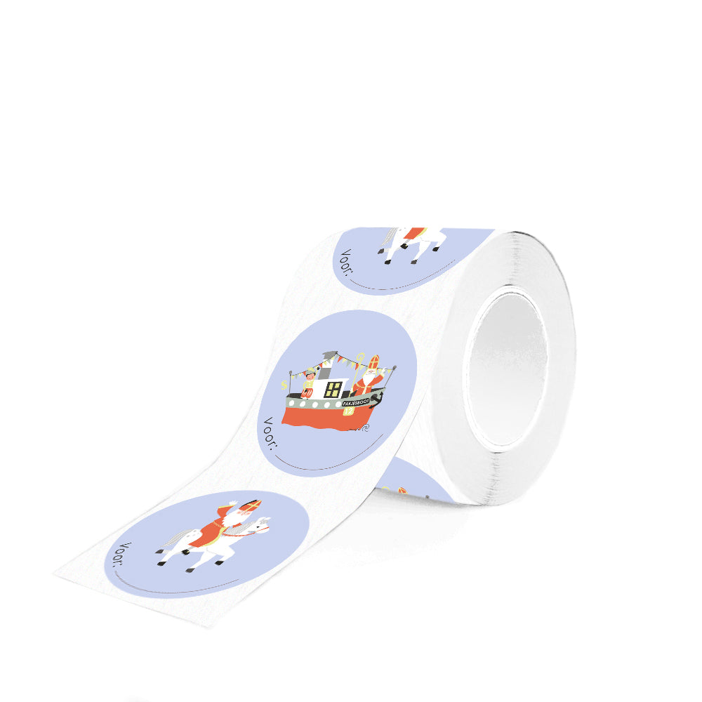 Sinterklaas stickers Duo – Pakjesavond | Ø 55 mm