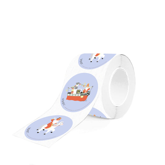 Sinterklaas stickers Duo – Pakjesavond | Ø 55 mm