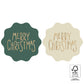 Kerststickers Merry Christmas Goud – Groen & Biscuit | Ø 55 mm